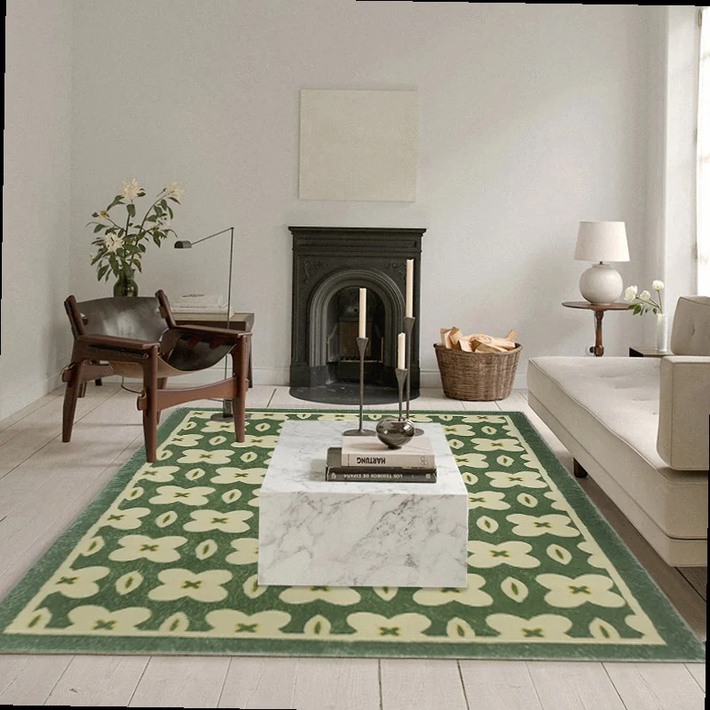 

Professional French Retro Living Room Decoration Carpet Light Luxury Plush Rugs For Mat Lounge Soft Rug Bedroom Washable Floor