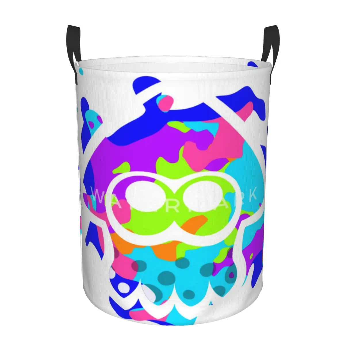 

Splatoon, кальмар круглая корзина, корзина для хранения с двумя ручками, отлично подходит для хранения одежды