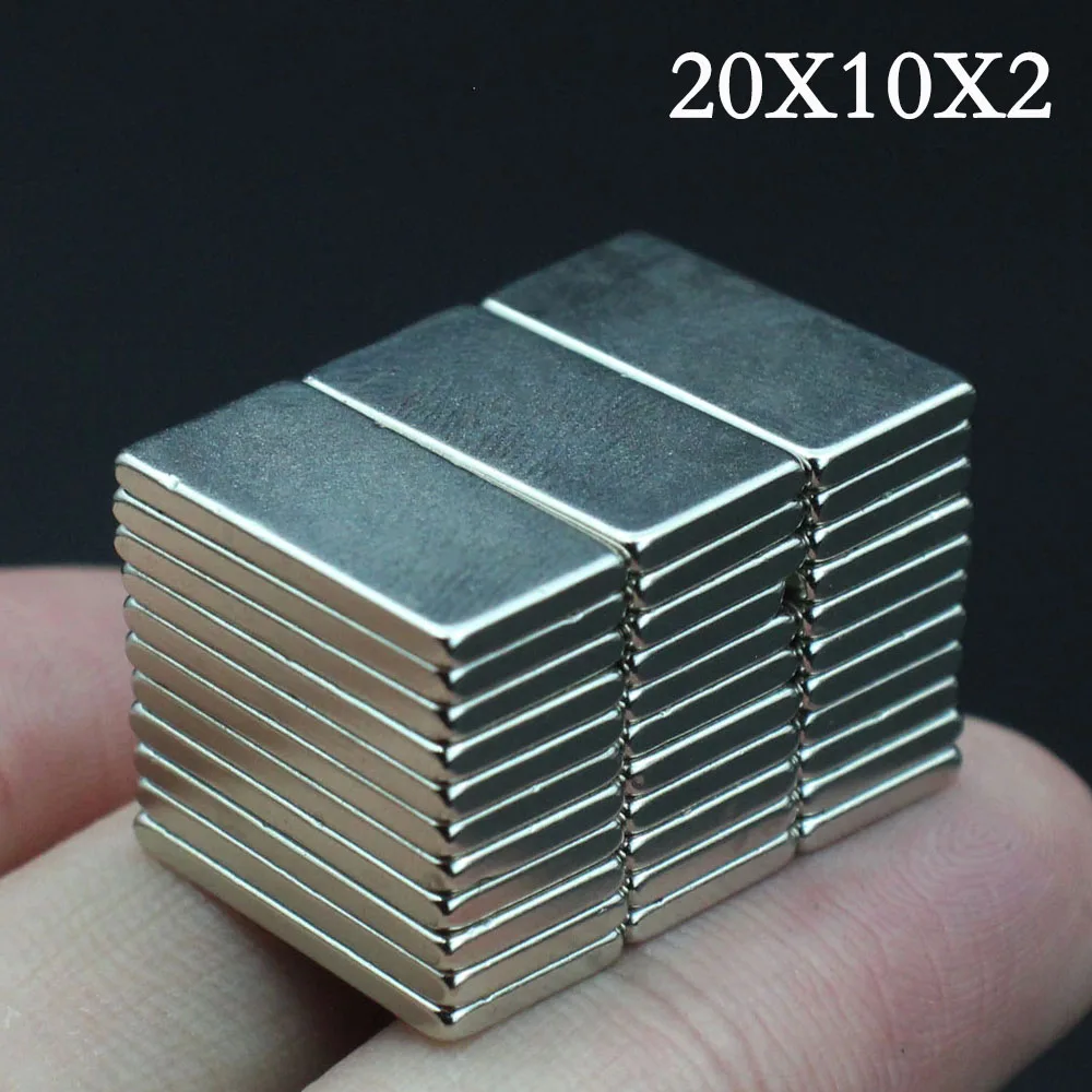 

3/5/8/12/15Pcs Block Magnet 20x10x2 Neodymium Magnet N35 20mm x 10mm x 2mm Permanent NdFeB Super Strong Powerful Magnets