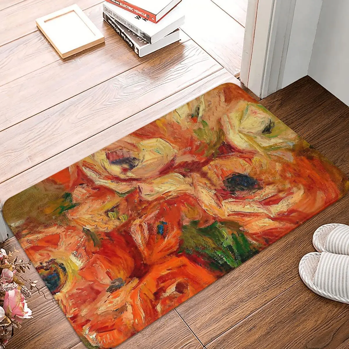 

Impressionism Art Non-slip Doormat Pierre Auguste Renoir Anemones Dans Un Vase Vert Living Room Bedroom Mat Outdoor Carpet Decor