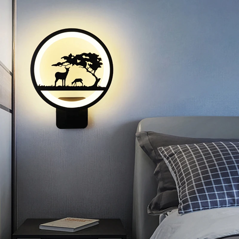 

Wall Lamp Decor Minimalist Nordic Black LED Design Home Wall Decoration Lighting Fixture For Bedside Living Room room decor