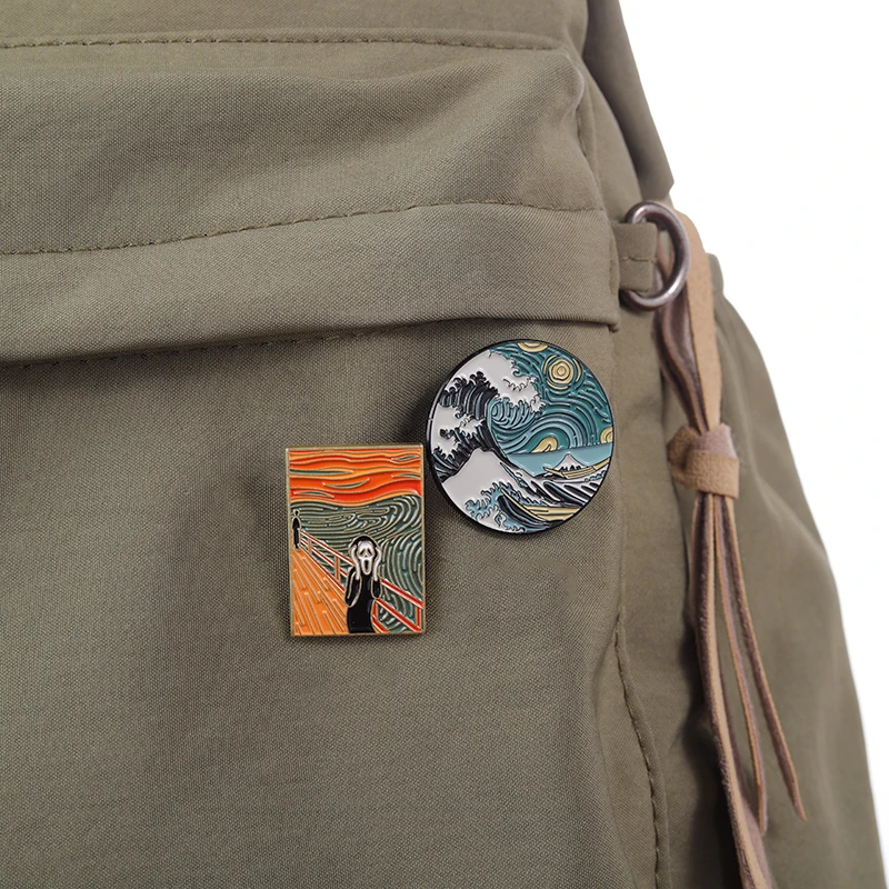 

Animal Oil Painting Enamel Pin Art Collect Badge Lapel Custom Backpack Hat Brooch Friends Accessories Character Clothes Jewelry