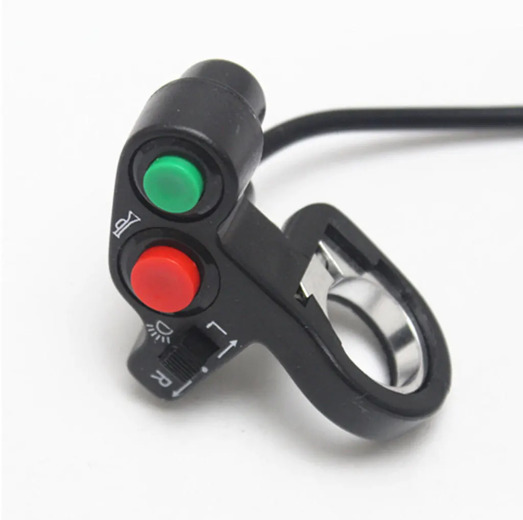 

Motorcycle Electric Bike Scooter Light Turn Signal Buttons Button Handlebars ON/OFF W/Red Dia Moto Steering Wheel Switch