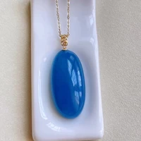 natural blue aquamarine gemstone pendant 3316mm aquamarine brazil jewelry 18k gold women fashion stone jewelry necklace aaaaa
