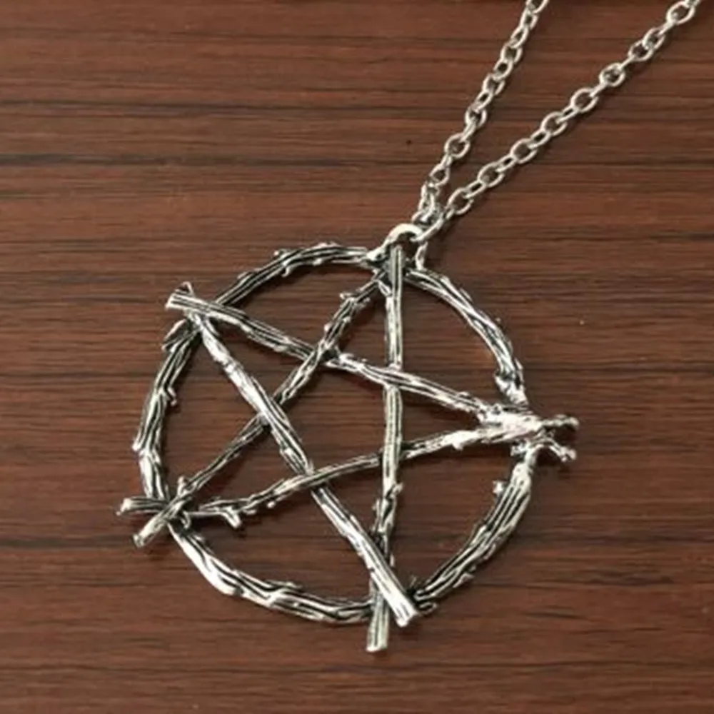 

Gothic Branch Pentagram star necklace Witchcraft Amulet Occult Wiccan star Necklace