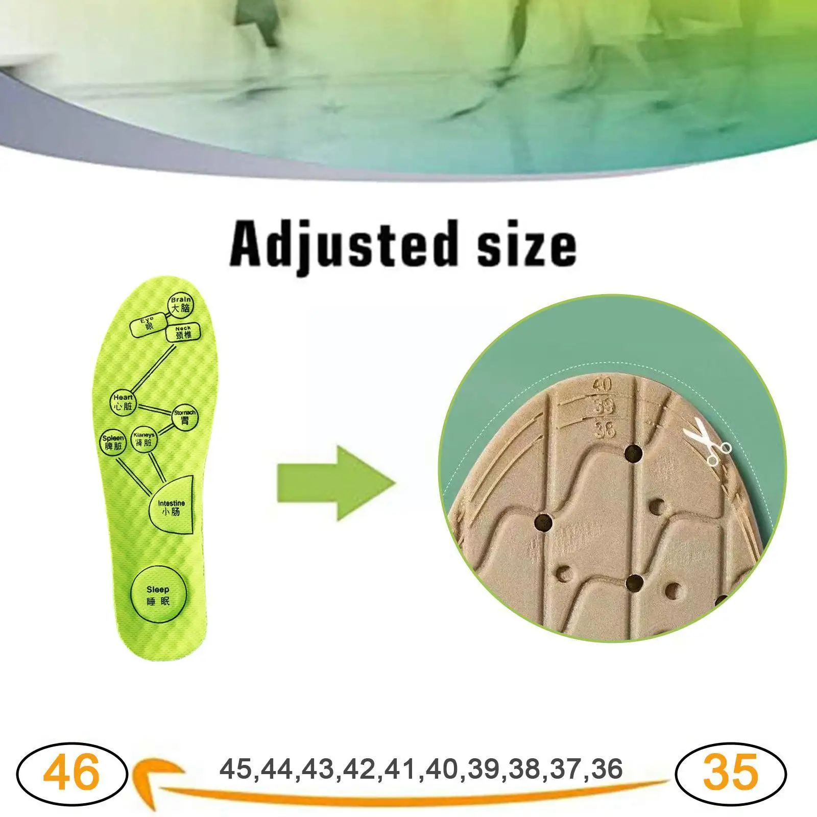 

1 шт., дышащие спортивные стельки для акупрессуры, L W3C3