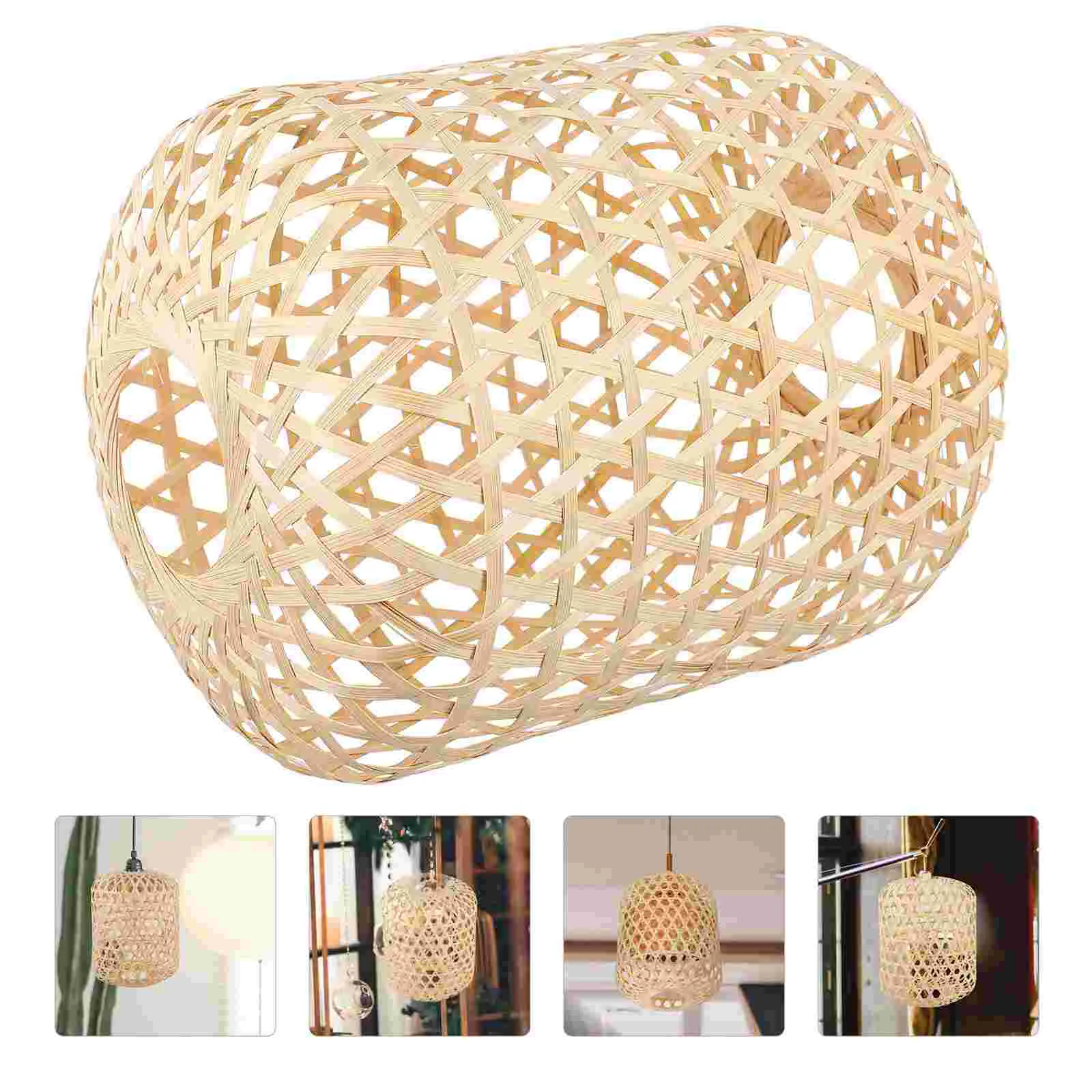 

Lamp Lampshade Shade Cover Pendant Light Ceiling Wicker Chandelier Farmhouse Rattan Table Woven Rustic Floor Berrel Hanging