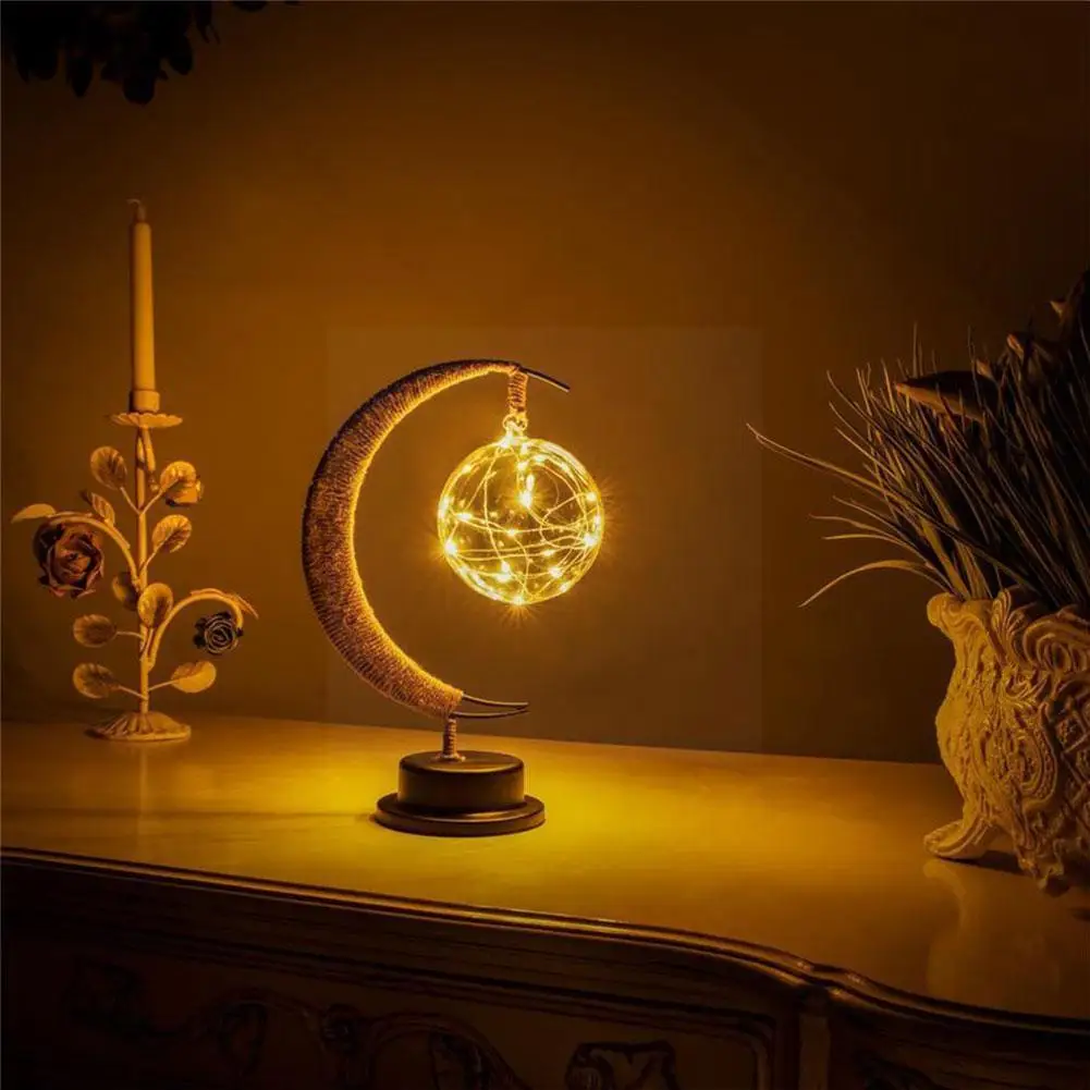 

Moon Lamp Ramadan Decoration 2022 Eid al-Fitr Ball Eid Ramadan Moon Lights LED Table Decor Light mubarak Decorative Home Z9Y8