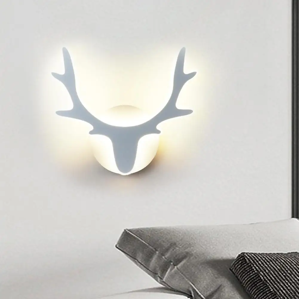 

Светодиодная лампа, креативная Налобная лампа в виде оленя, Современная декоративная акриловая прикроватная настенная Светодиодная лампа в виде оленя, Декор