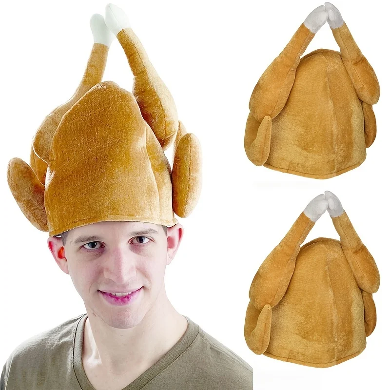 

1pcs Funny Carnival Chicken Leg Hat Christmas Thanksgiving Decoration Turkey Hat Adult Carnival Hat Party Festive Cap