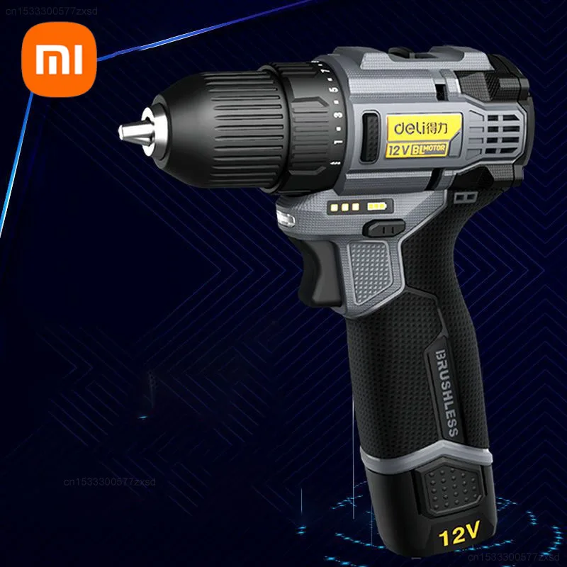 Беспроводная литиевая электрическая дрель Xiaomi Deli, перезаряжаемая Электрическая Дрель 12 в 28 Н · м, бытовая электрическая отвертка с большим крутящим моментом, инструменты