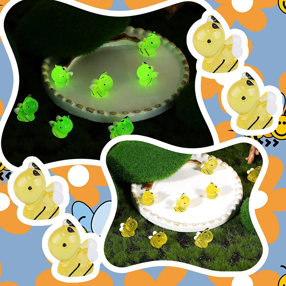 50 шт. светящиеся мини-фигурки пчел мини-смоляные пчелы крошечные смоляные для DIY