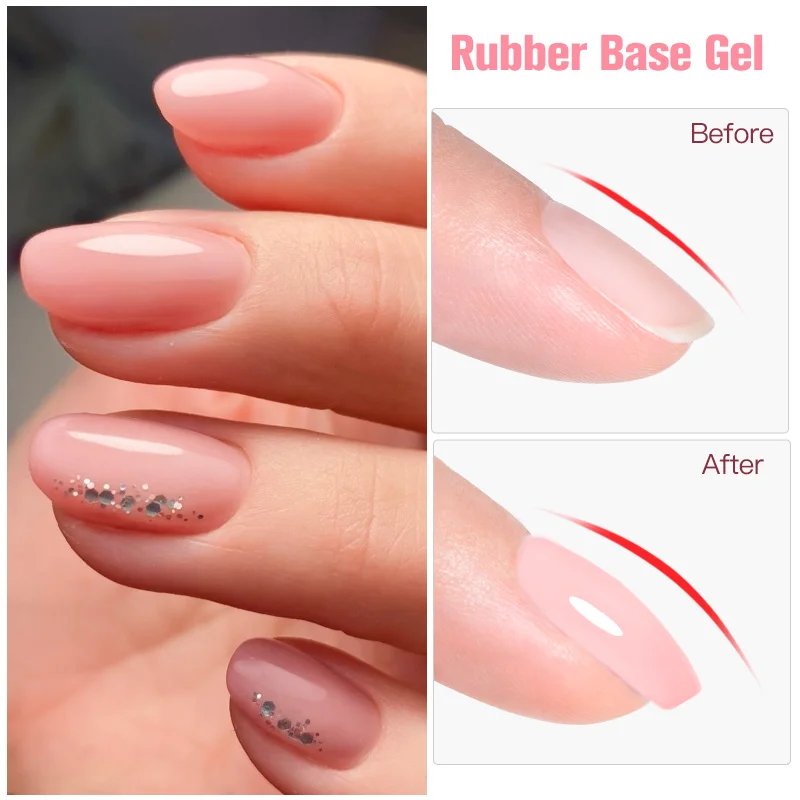Milky Jelly Pink Rubber Base Gel Polish Nude Color Semi Permanent Soak Off UV LED Self-leveling Gel Varnish Manicure Nails Art