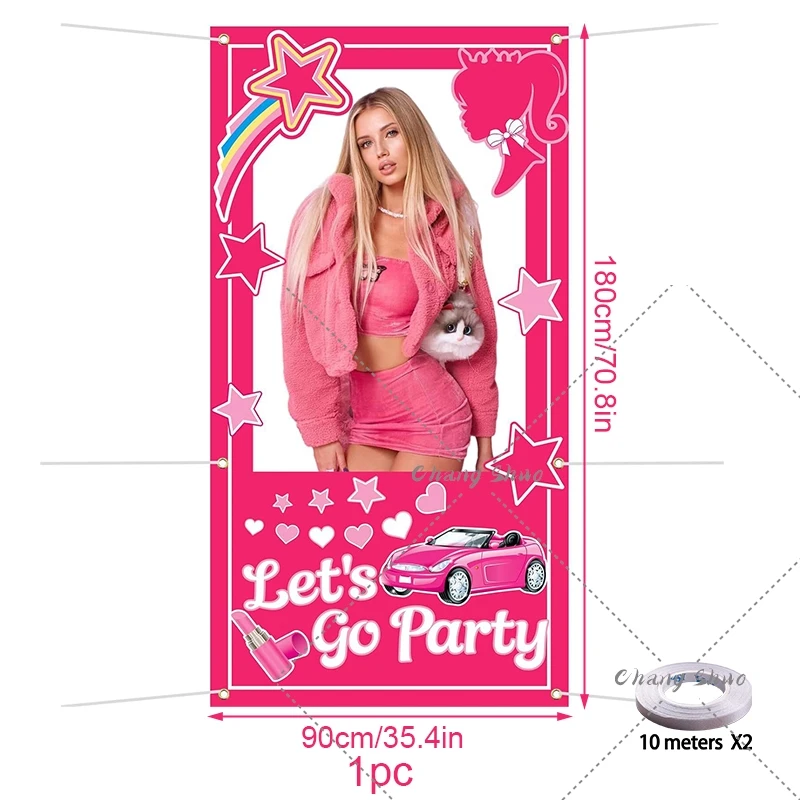 Тематическая рамка Барби реквизит розовая фотобудка для девочек день рождения