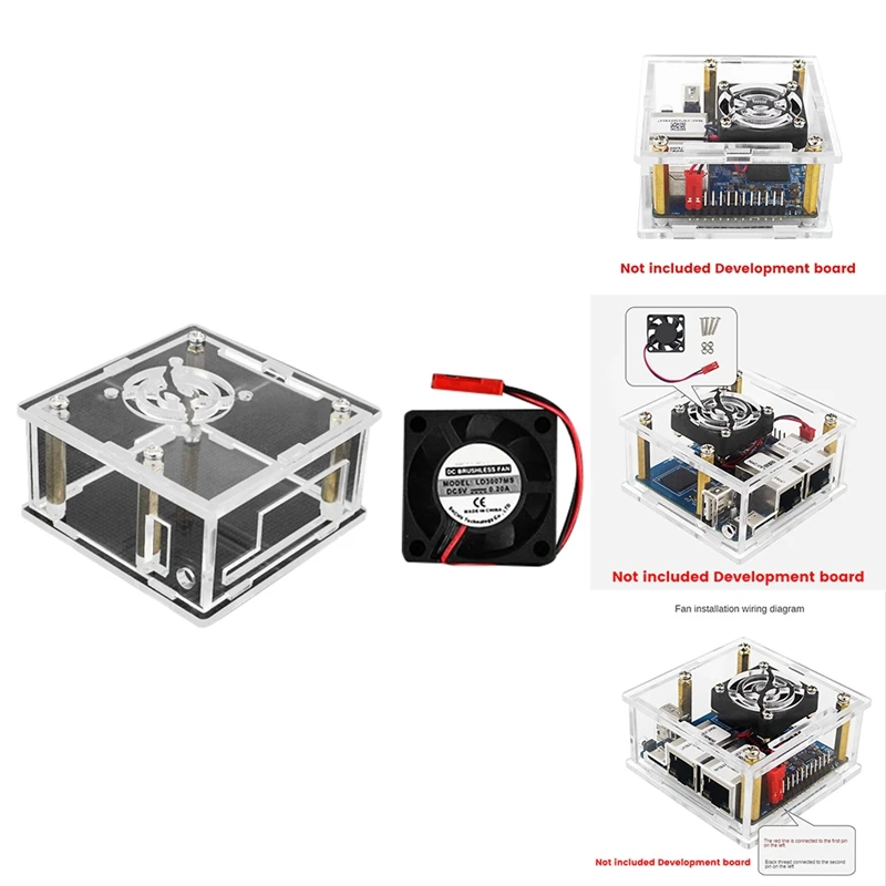 

For Orange Pi R1 Plus LTS Case Acrylic Enclouse Shell Spare Parts With Cooling Fan For Orange Pi Development Board Protective