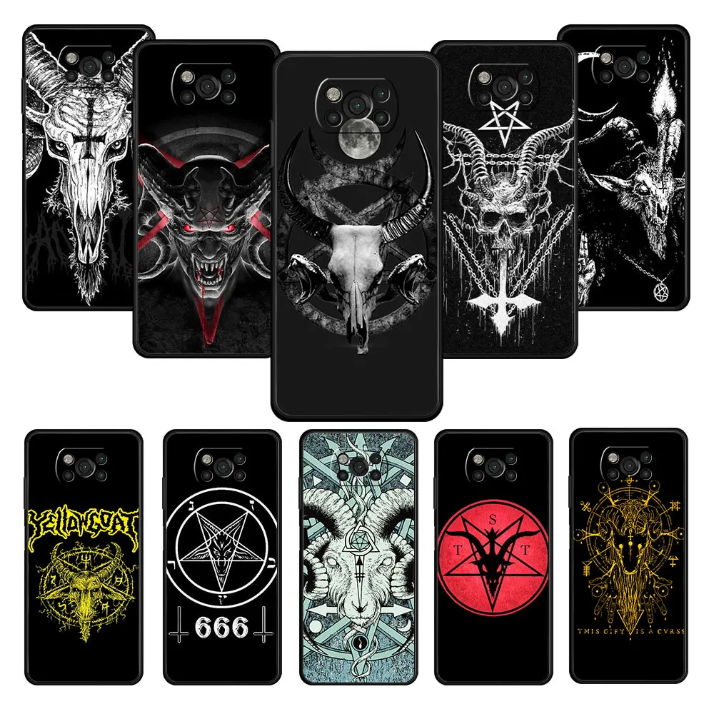 

Pentagram 666 Demonic Satanic Fashion Celular Funda For Xiaomi POCO MI 11 lite X4 9T X3 NFC F3 M3 11T 10T M4 Pro 5G F4 GT