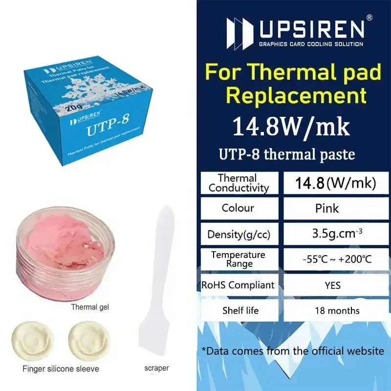 UPSIREN термопрокладка UTP-8 для VGA GPU IC-процессора с быстрым охлаждением сменная