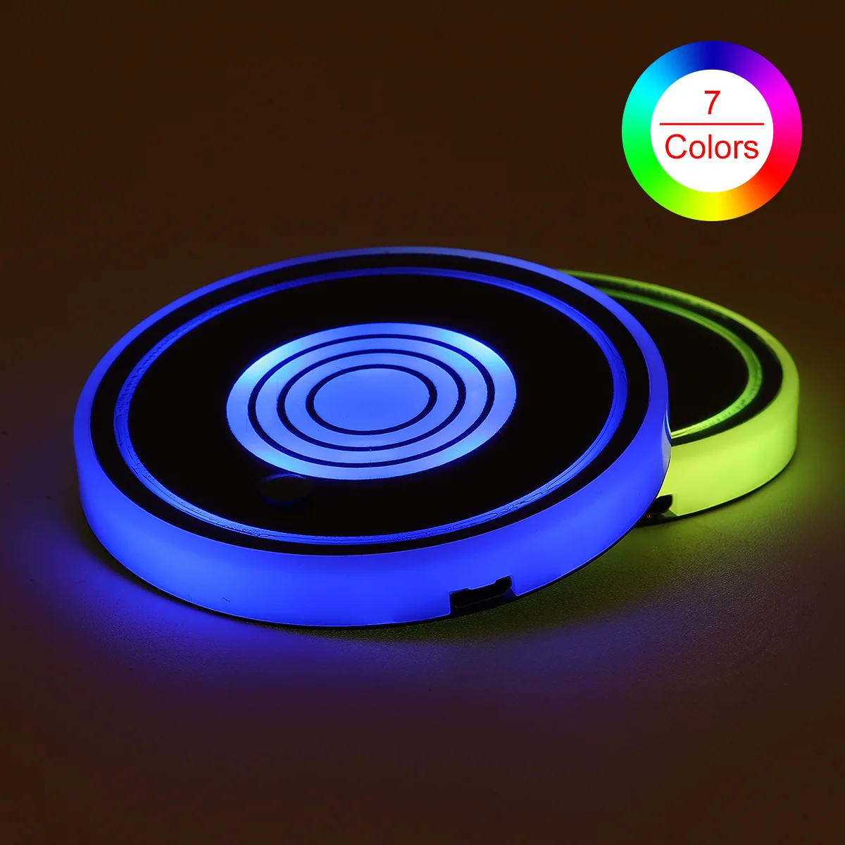 

2 Pcs LED Water Bottle Mat Glass Coasters Drinks Illuminated Cup Holders Car Interior Atmosphere Lamps
