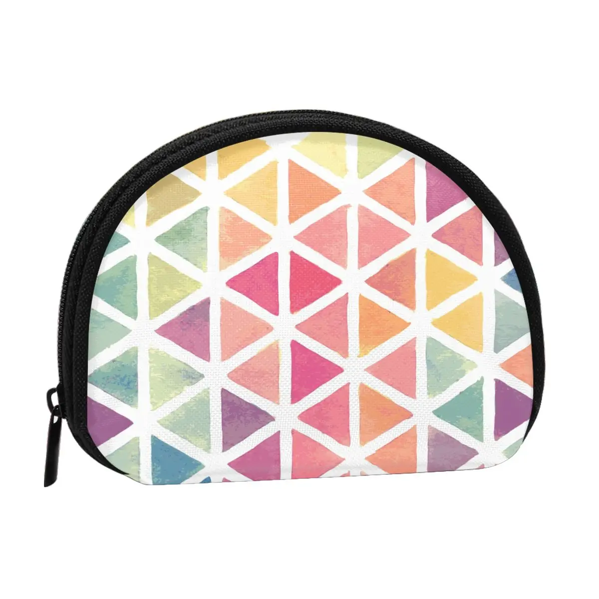 

Watercolor Triangle Classic Style Wallet Genuine Wallets Short Purse Card Holder Wallet Woman