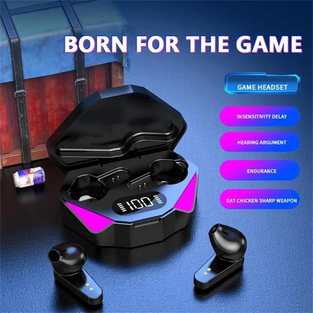 

Tws X15 True Wireless Stereo Gaming Earbuds Digital Display Esport Headset Low Latency Bluetooth-compatible Earphone