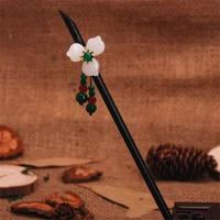 1 piece vintage wood flower hairpin for women antique hair stick girls hair clip costume chinese hair accessories hair pins gift