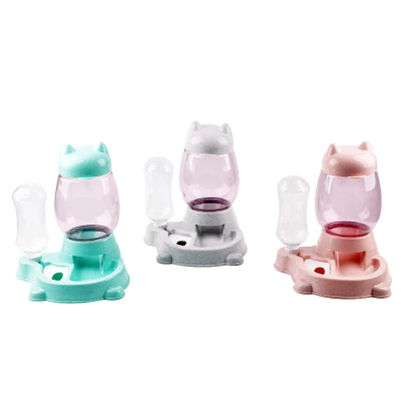

Pet Automatic Feeder Cat Dog Food Dispenser Water Drinking Bowl Feeding Dispenser Pets Supplies-Grey