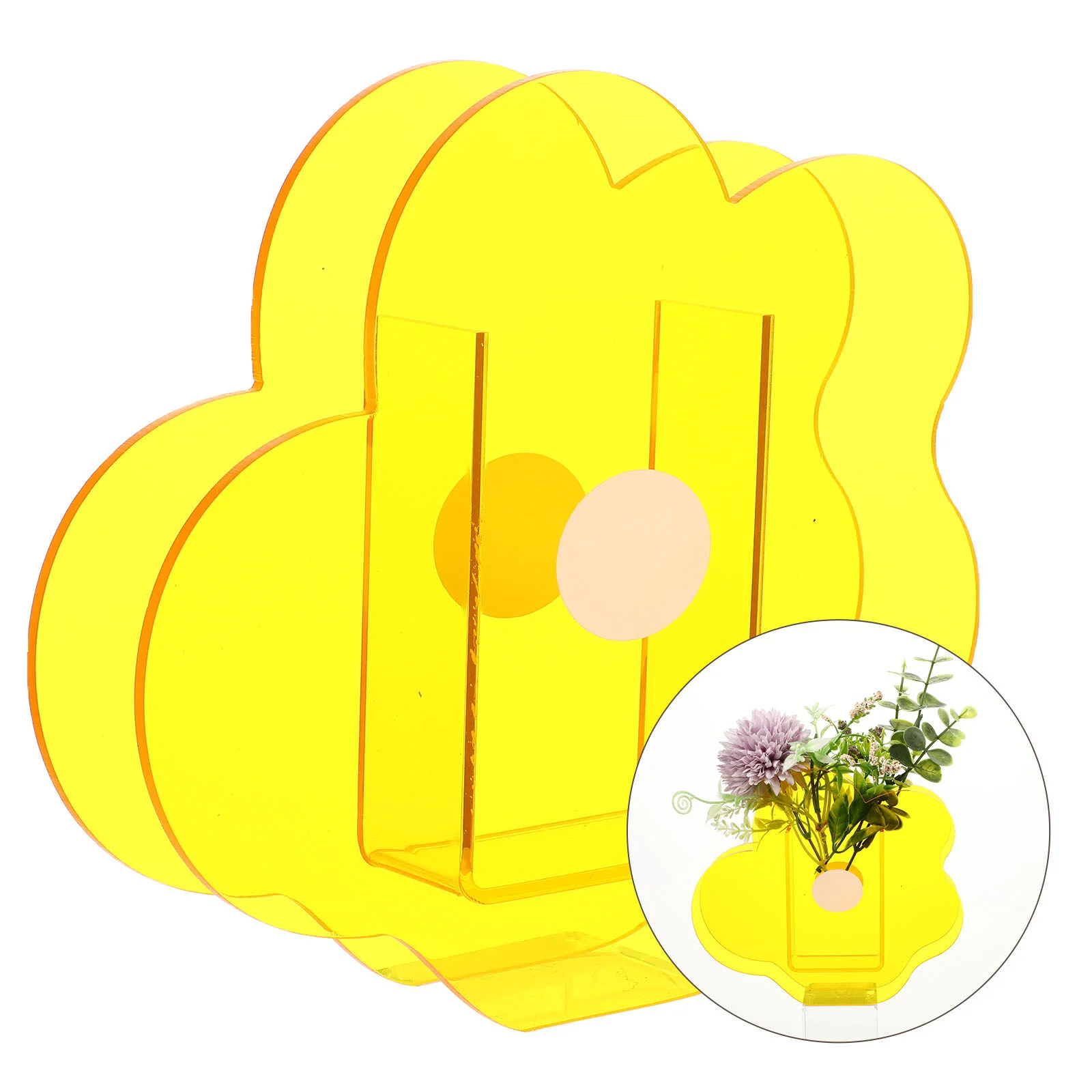 

Flower Shape Vase Chic Home Holder Country Wedding Decorations Cactus Acrylic Tabletop Pink Vases Flowers