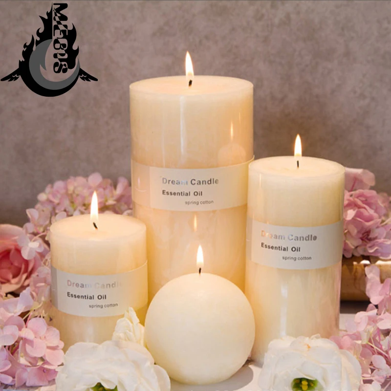 

MEBIS Wholesale Wedding White Candles Decorative Aromatic Candles Dining Table Pillar Scented Candles Wedding Party Birthday