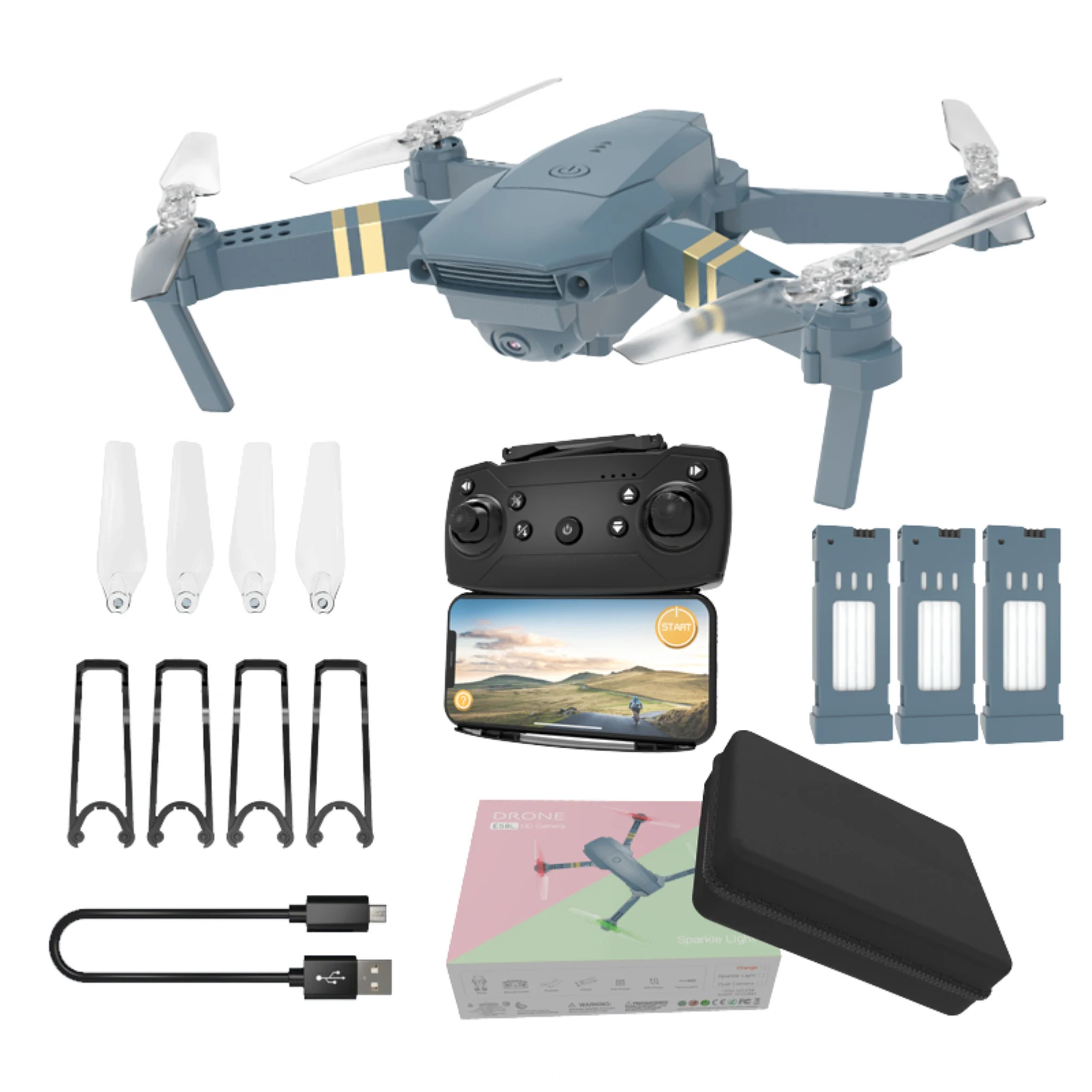 Мини-Квадрокоптер E58 Pro Wi-Fi FPV с широкоугольной камерой HD 4K 1080P |