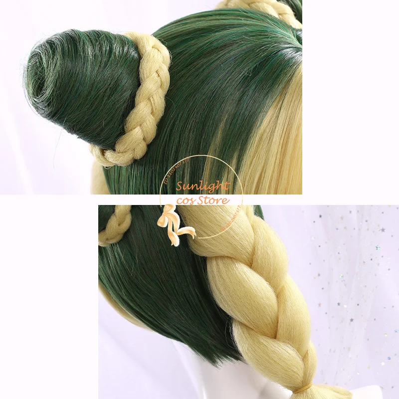Парик для косплея аниме Kujo Jolin короткие золотисто-зеленые парики термостойкие