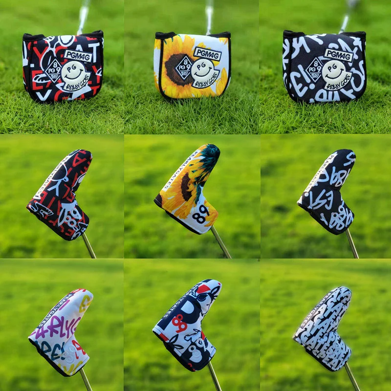 Golf Accessories Golf Club Blade Putter Cover Side Shaft Center Shaft Magnetic Closure Canvas Cap Cover Free Shipping