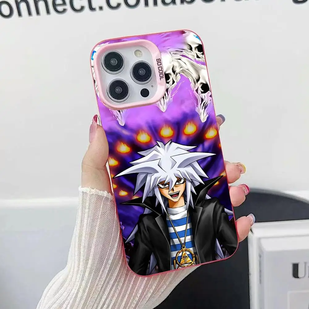 Фото Чехол для телефона Yugioh Yami Bakura для iPhone 17 16 15 14 13 12 11 X XR XS Air Pro Max Plus, розовый, разноцветный, серебристый №3