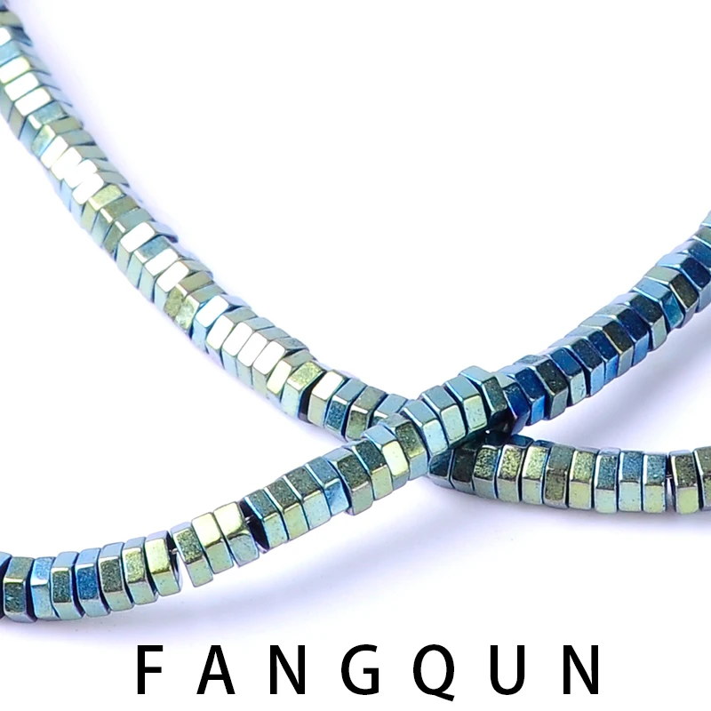 

5colors 1*3mm Natural Stone Bright Hematite Beads Hexagon Shape Loose Beads For Diy Necklace Bracelet Jewelry Making Accessories