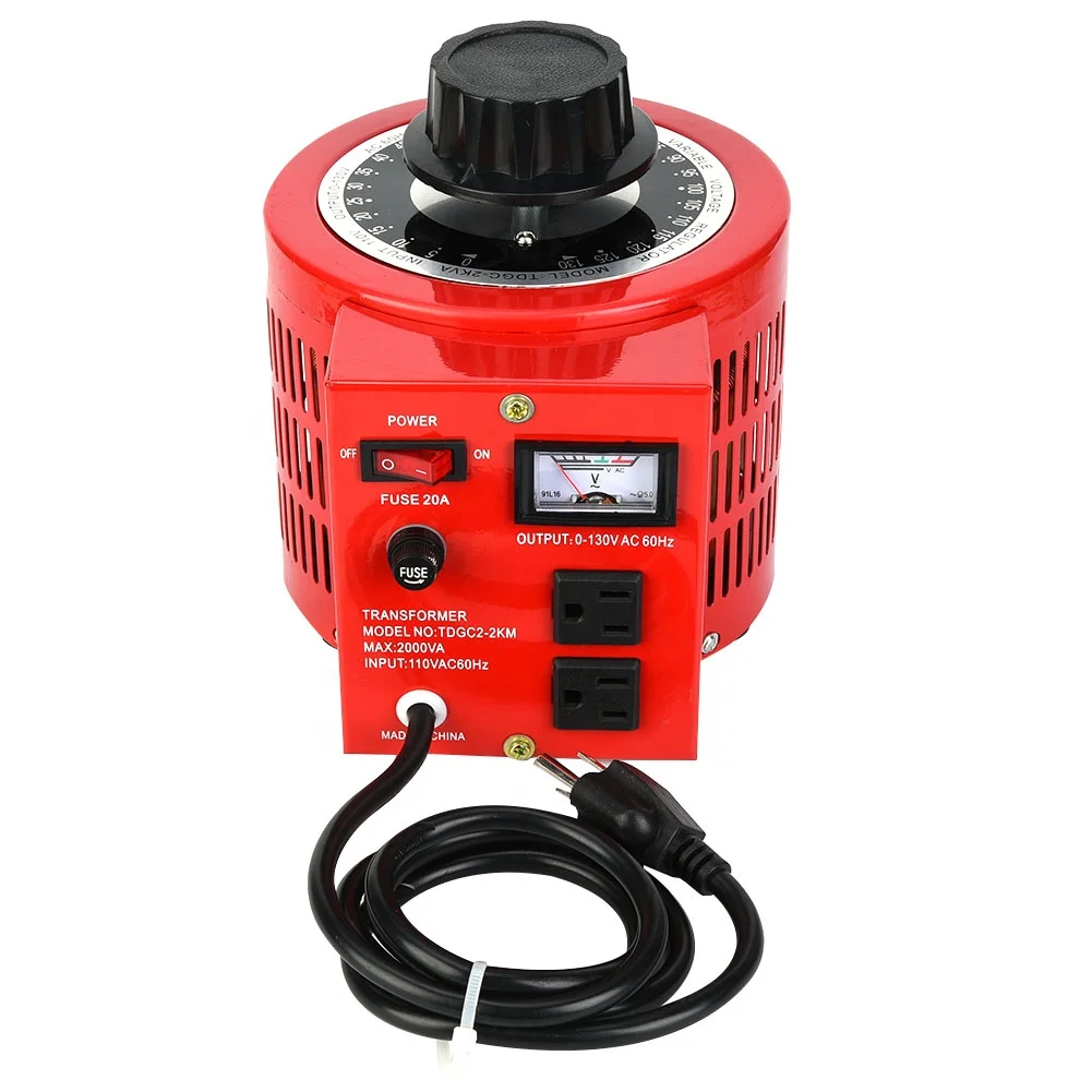 

TDGC2-2KM AC Voltage Regulator Output 0~130V 20A Single Phase US Plug 110V 2000W