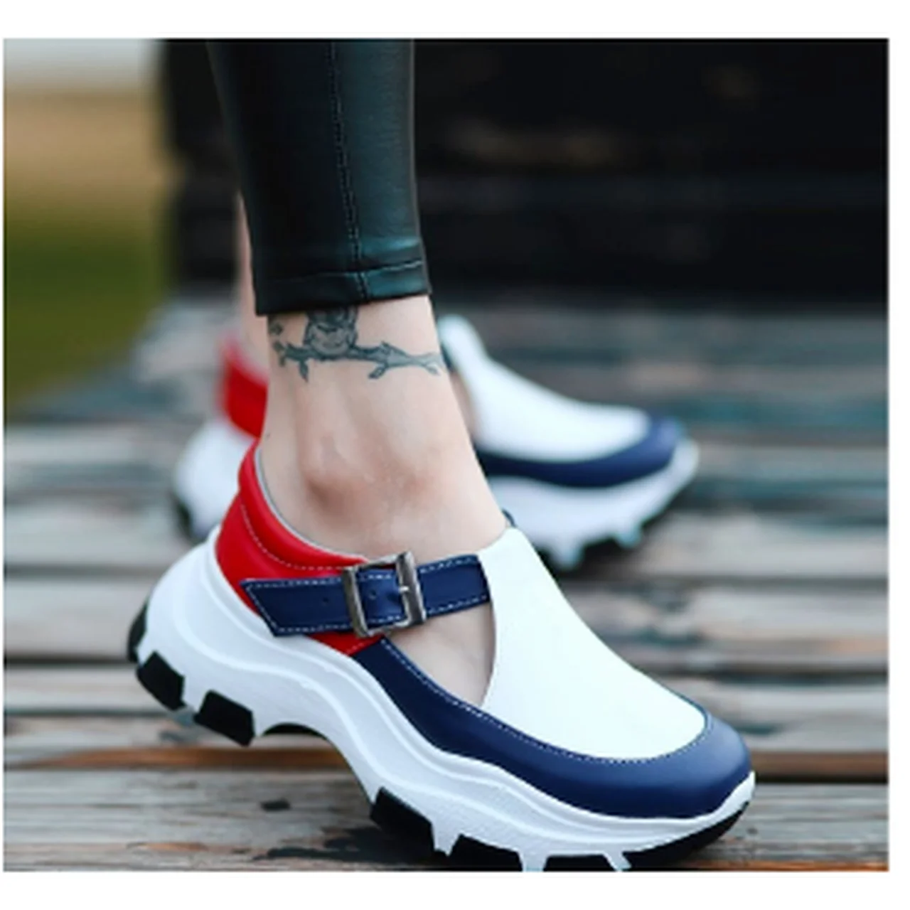 

New autumn thick-soled comfortable women's sports shoes fashion casual running white shoes women's increased size shoes 36-43