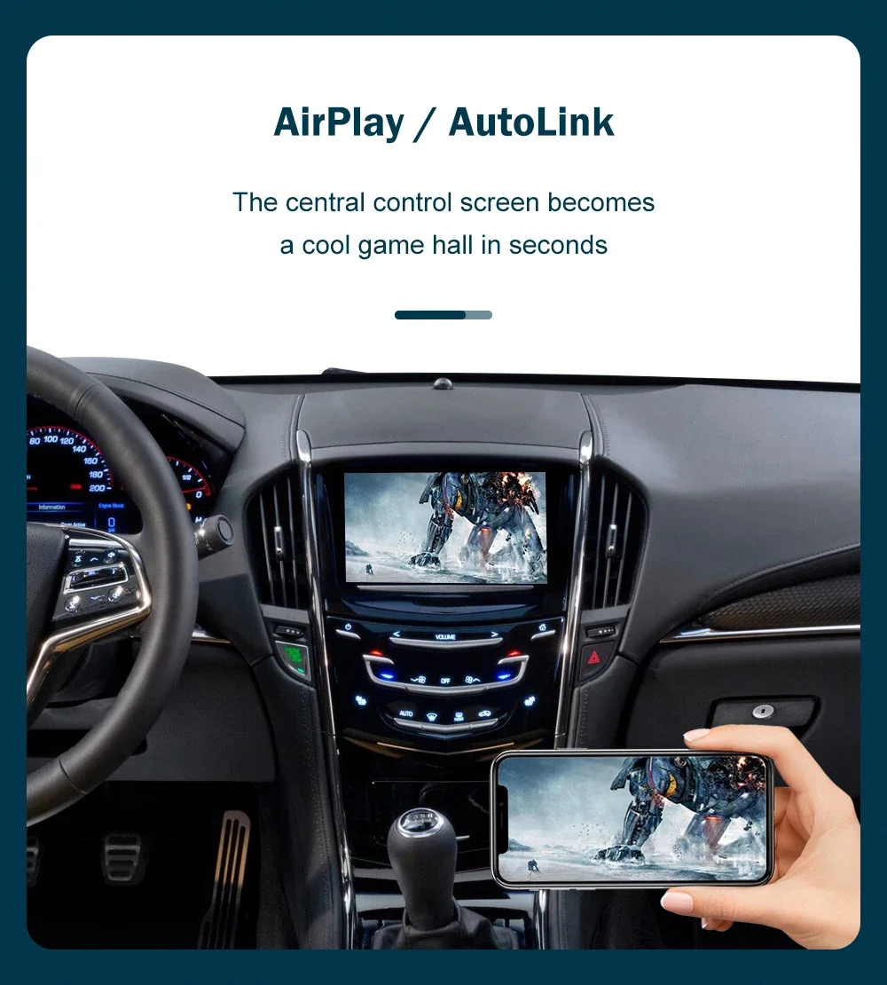 Беспроводной модуль CarPlay Android Auto видеоинтерфейс Mirror-Link для Cadillac ATS CTS XT5 XTS SRX 2014-2017 DSP