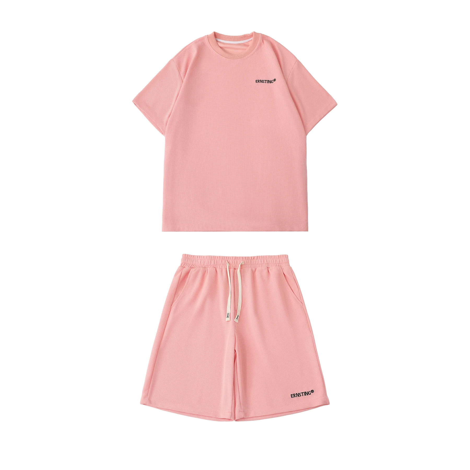 

Hybskr 2023 New Women's Short Sleeved T-shirt Shorts Sets Loose Fitting Summer Casual Two-piece Unisex Solid Fashion Sports Suit