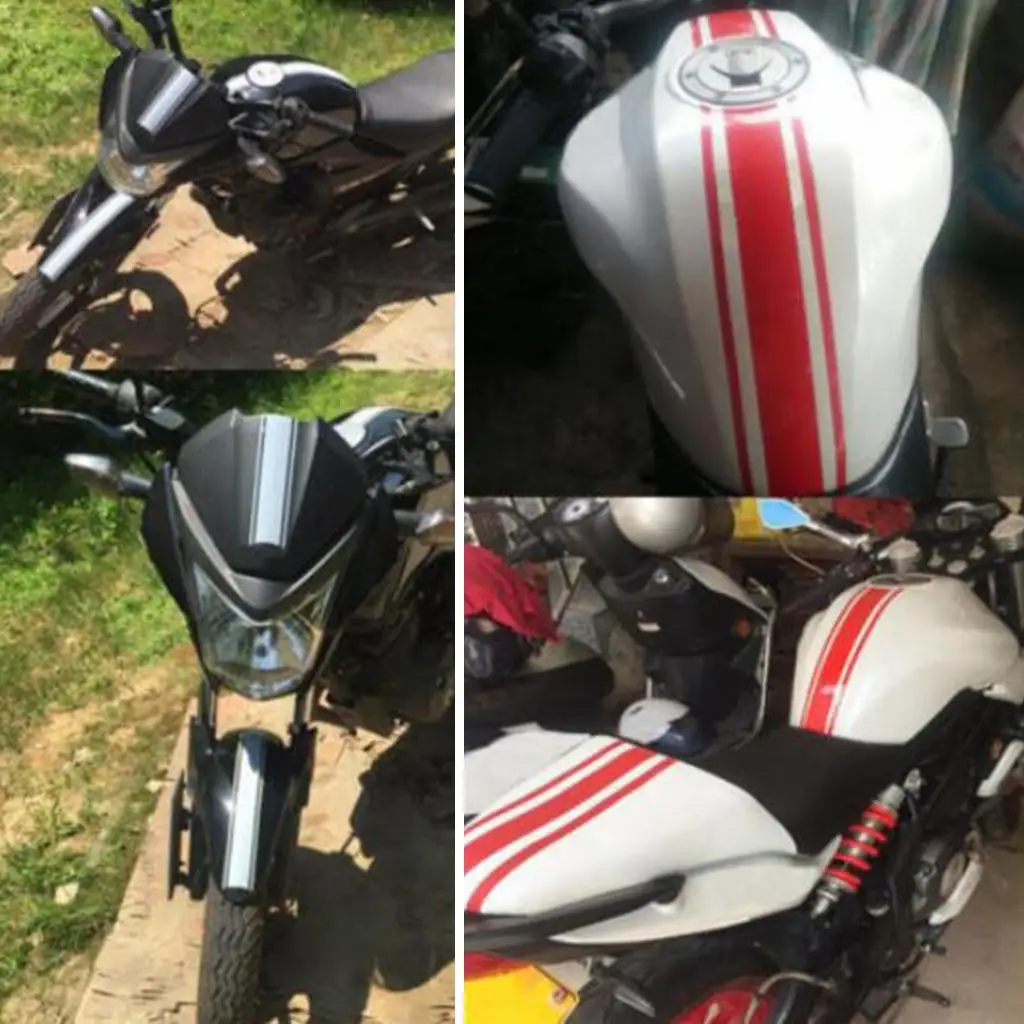 

MagiDeal 2xMoto топливный бак крыло наклейка для Кафе Racer белый + красный