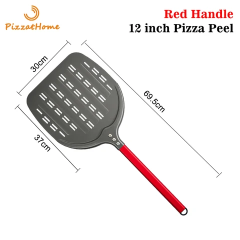 SHANGPEIXUAN 12-дюймовая перфорированная лопатка для пиццы в форме яблока лопатка для пиццы с алюминиевым твердым покрытием лопатка для пиццы короткая длинная лопатка