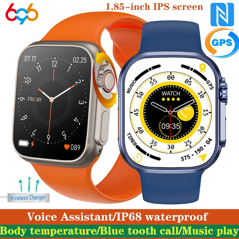 

Smart Watch Men Blue Tooth Call Temperature WS68 Ultra 8 GPS Smartwatch Series8 NFC Wireless Charging Women Sport Music Bracelet