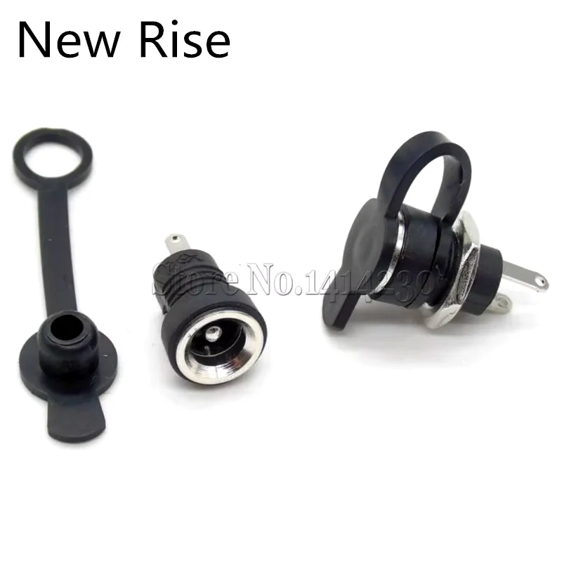 DC-022B Полностью медный материал Разъем питания постоянного тока Гнездовой разъем для монтажа на панели 5,5 мм 2,5 мм 2,1 мм с водонепроницаемой крышкой