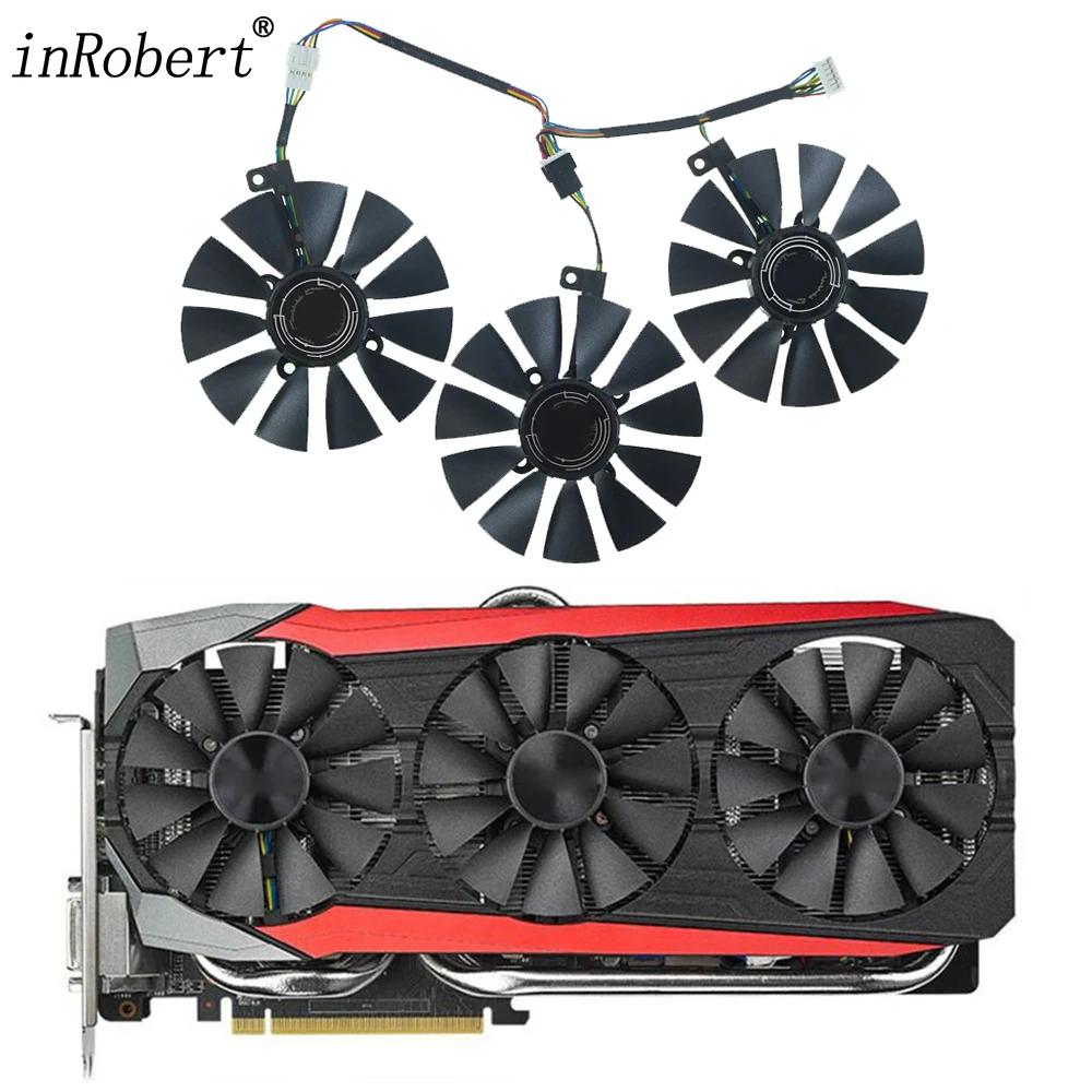 Вентилятор охлаждения для игровой видеокарты ASUS STRIX GTX980TI 1060 1070Ti 1080Ti RX480/580 R9 390X 87 мм