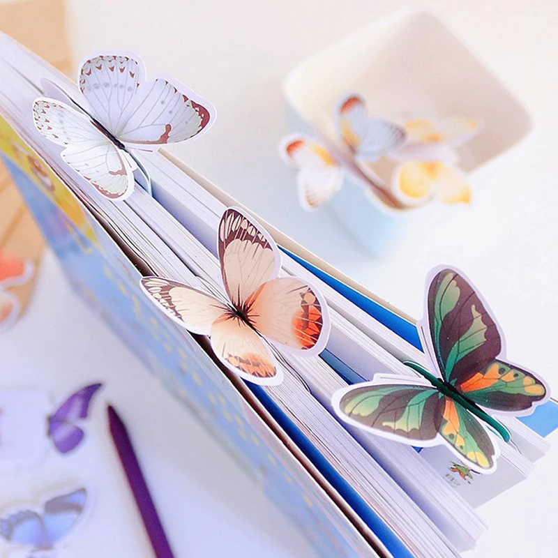20шт. в форме бабочки Бумажная книга закладки-маркеры школьные офисные