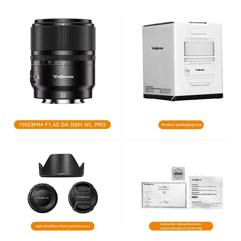 YongNuo YN33mm 33mm F1.4 F1.4S DA DSM WL Pro Lens APS-C AF Большая диафрагма широкоугольный Прайм для камер Nikon Z Sony E Mount (art.: 3920c99fae9c3) - 3920c99fae9c3