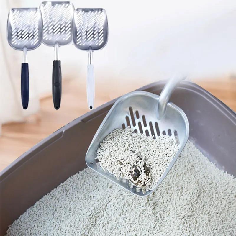 

Cat Litter Scoop Big Metal Litter Scoop for Kitty Sifter with Deep Shovel and Ergonomic Handle Made of Heavy Duty Solid Aluminum