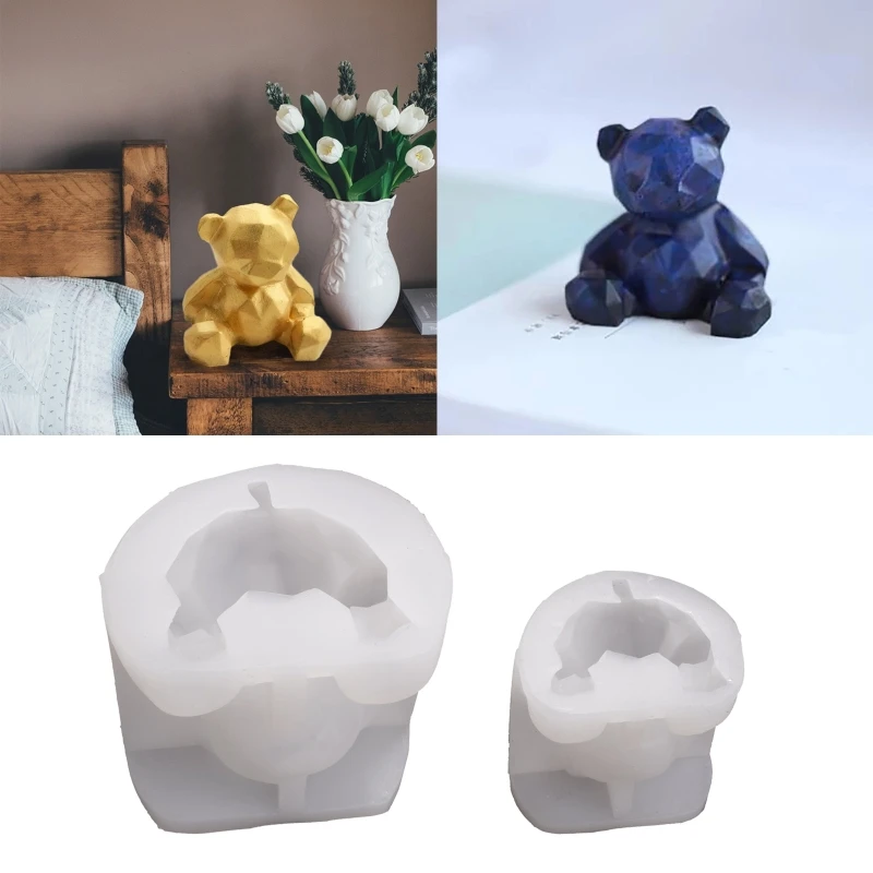 

124A 3D Bear Candle Epoxy Resin Mold Soap Plaster Silicone Mould DIY Crafts Handmade Home Decorations Ornaments Casting Tools