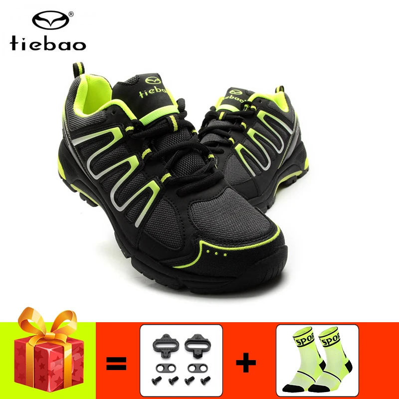 Tiebao Cycling Shoes For Men Sapatilha Ciclismo Mtb Bicycle Sneakers Self-Locking Professional Riding Hiking Flat Shoe