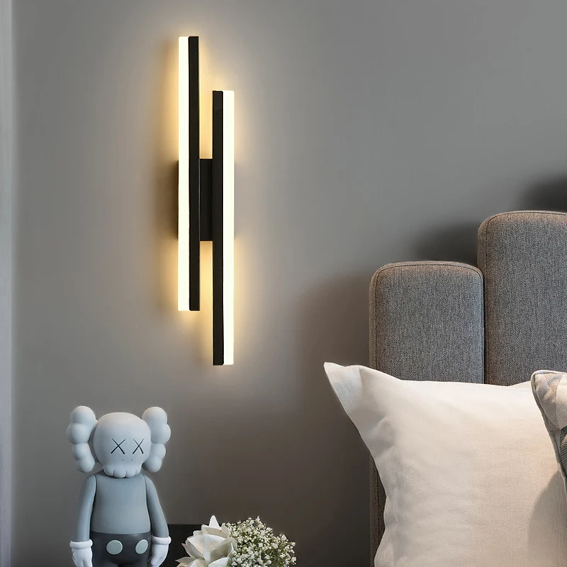 

Современные минималистичные настенные лампы, дизайнерские Светодиодные комнатные линейные светильники на спирали для гостиной, спальни, коридора, украшение освещения