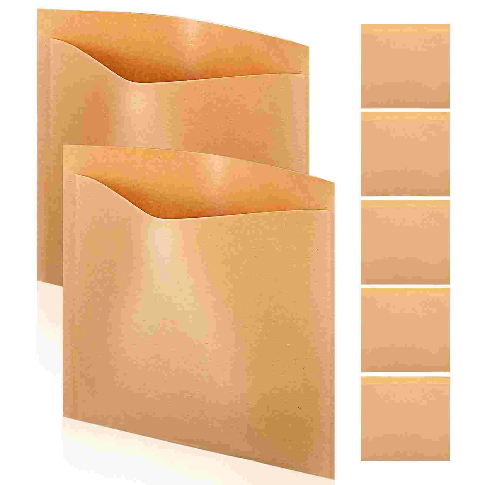 

200 Pcs Greaseproof Paper Treat Bags Kraft Brown Gift Oil Sandwich Wrap Glass Baking Tray Candy Food