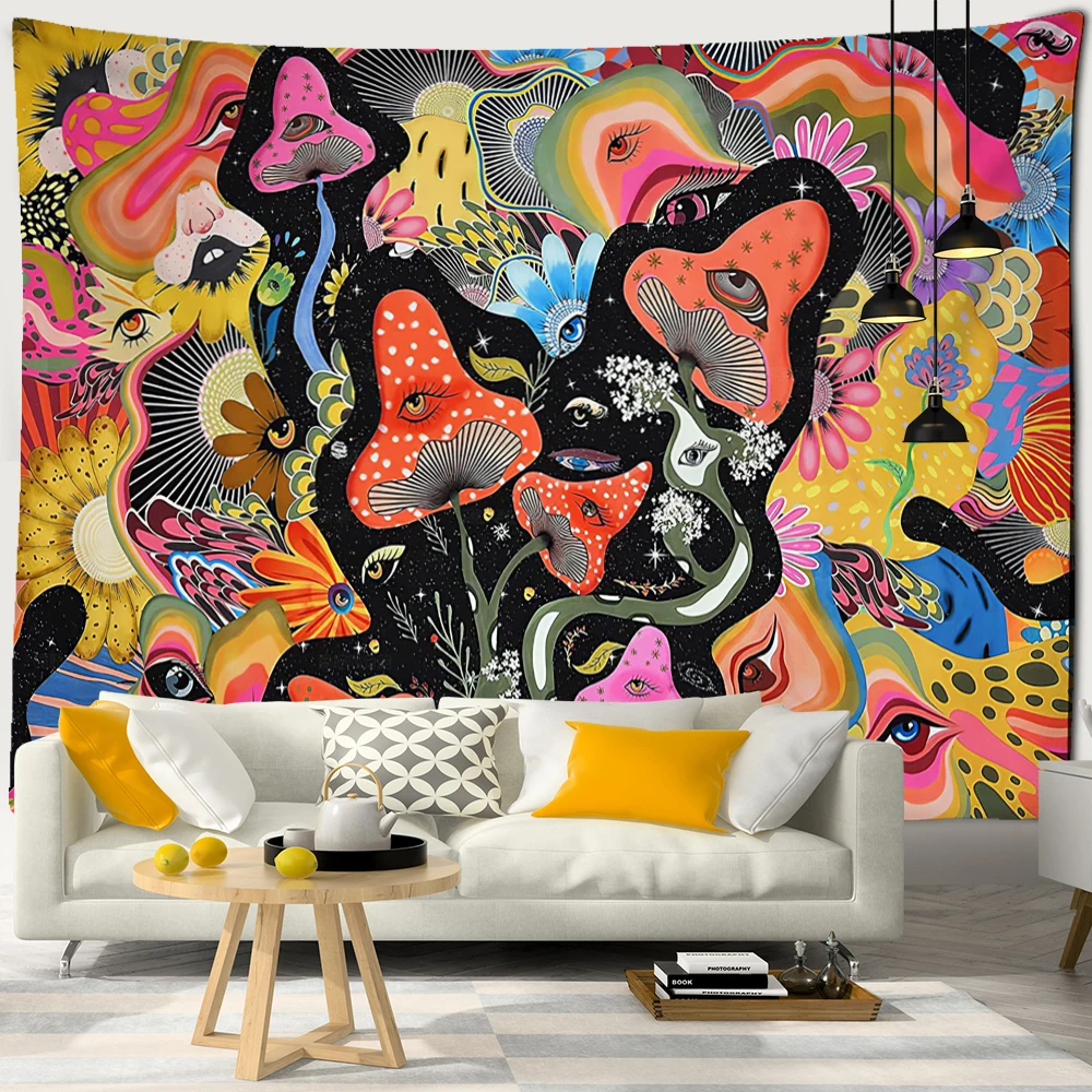 Психоделическая Улитка гриб настенный подвесной гобелен ведро Мистик луна и